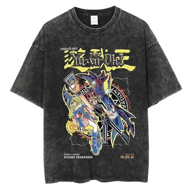 Yu-Gi-Oh! Osiris der Himmelsdrache Übergroßes T-Shirt Vintage Washed Anime Grafik-T-Shirt für Herren Harajuku Streetwear Kurzarm-Oberteil – Detail 20