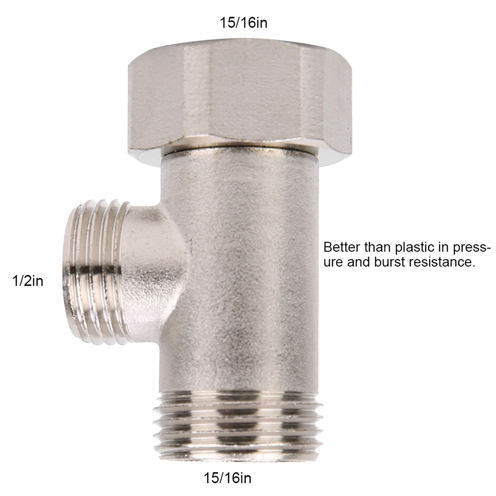 Toilet Diverter Valve Copper T Adapter 7/8 T-Valve 3 Ways Connecting Valve For Home Bath Accessories Bathroom