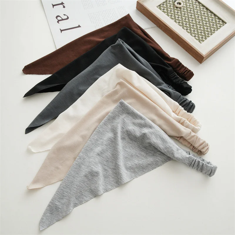Neue böhmische Baumwolle Bandana für Frauen elastisches Haarband verlängertes Dreieck Kopftuch Mädchen Kopftuch Wrap Haarschmuck Kopf bedeckung – Detail 3