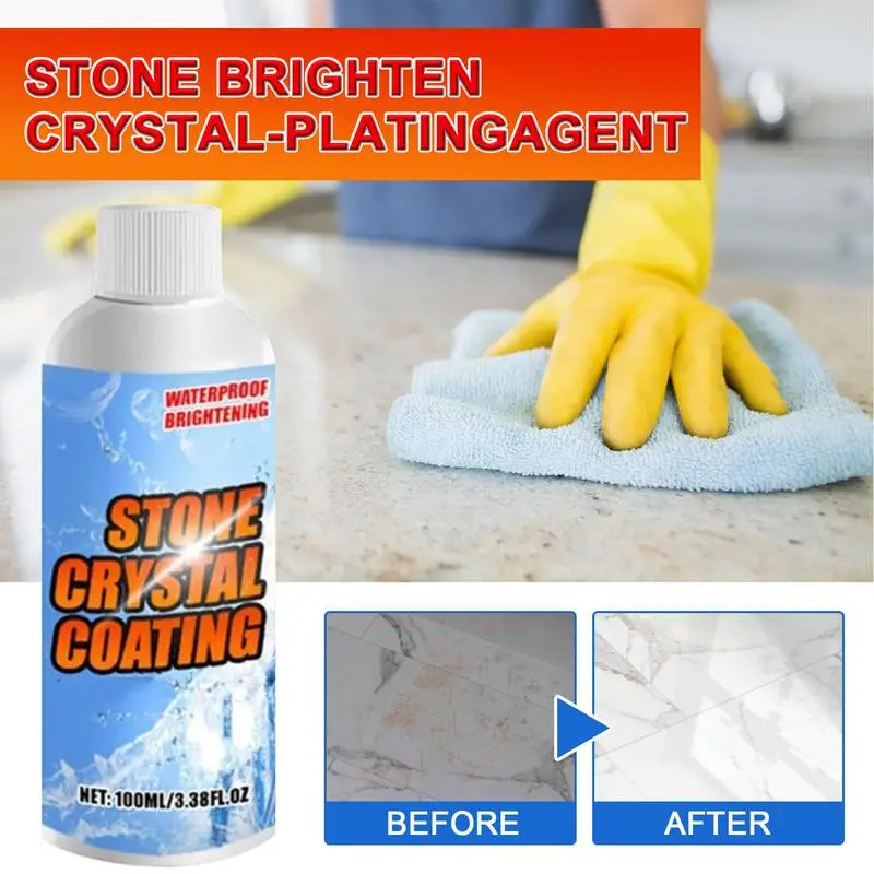 Stone Crystal Plating Agent 100ml Marble Cleaner Gentle Detergent Stain Fighter For Stone Tile And Furniture