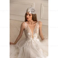 ANGEL Boho Luxury Wedding Dresses For Women 2024 V-Neck Appliques Beading Bridal Gown Backless Vestidos De Novia Custom Made 2
