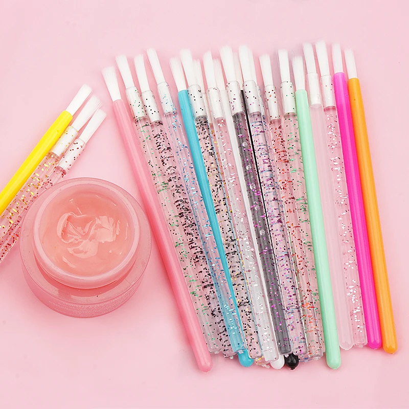 50 Pcs Disposable Crystal Nylon Fiber Lip Brush Lipstick Clean Gloss Brushes Lip Applicators Cosmetic Female Makeup Tools