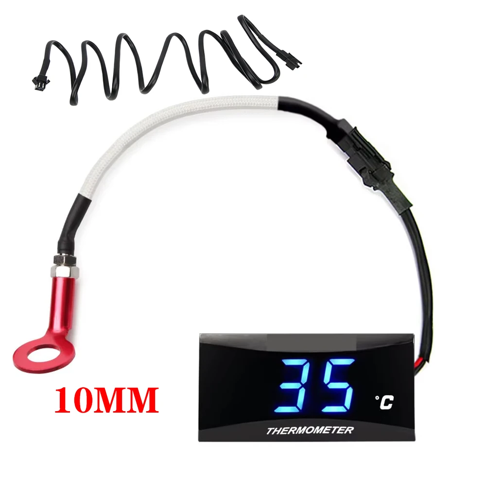 Blue Universal Cylinder Head Temperature Digital Gauge Mini Square Motorcycle Sensor For NMAX125 XMAX250 300