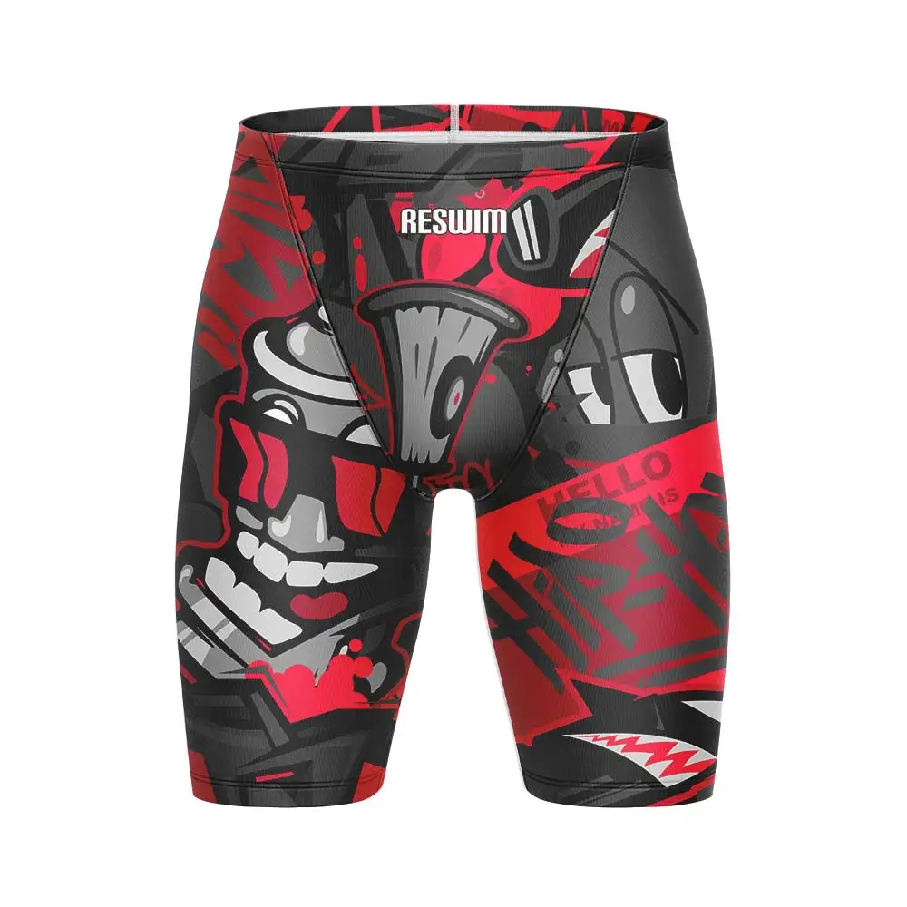 Summer Funny Swim Jammer Swimsuit Shorts Mens Endurance Athletic Training Swimwear Quick Dry Swimming Trunks Beach Tights Shorts