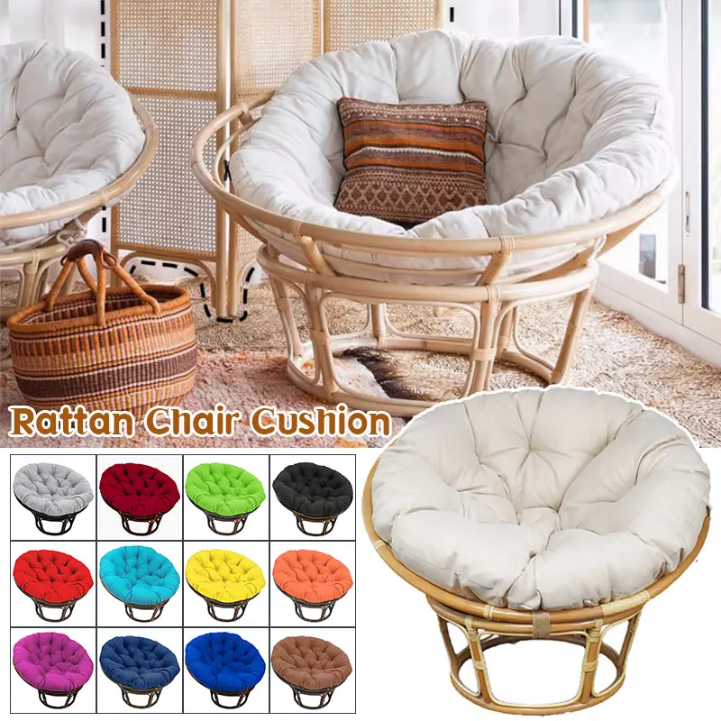 Swing Hanging Basket Seat Cushion Thicken Soft Egg Chair Pad Garden Armchair Pillow Outdoor Patio Rattan Chair Round Cushion 2