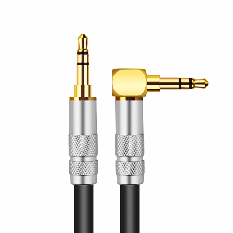 HiFiAMP L-4E6S 1m/3.3ft 3.5mm AUX 케이블 AUX 오디오 케이블 자동차용 직선/직각 남성-남성 커넥터 2개, Canare