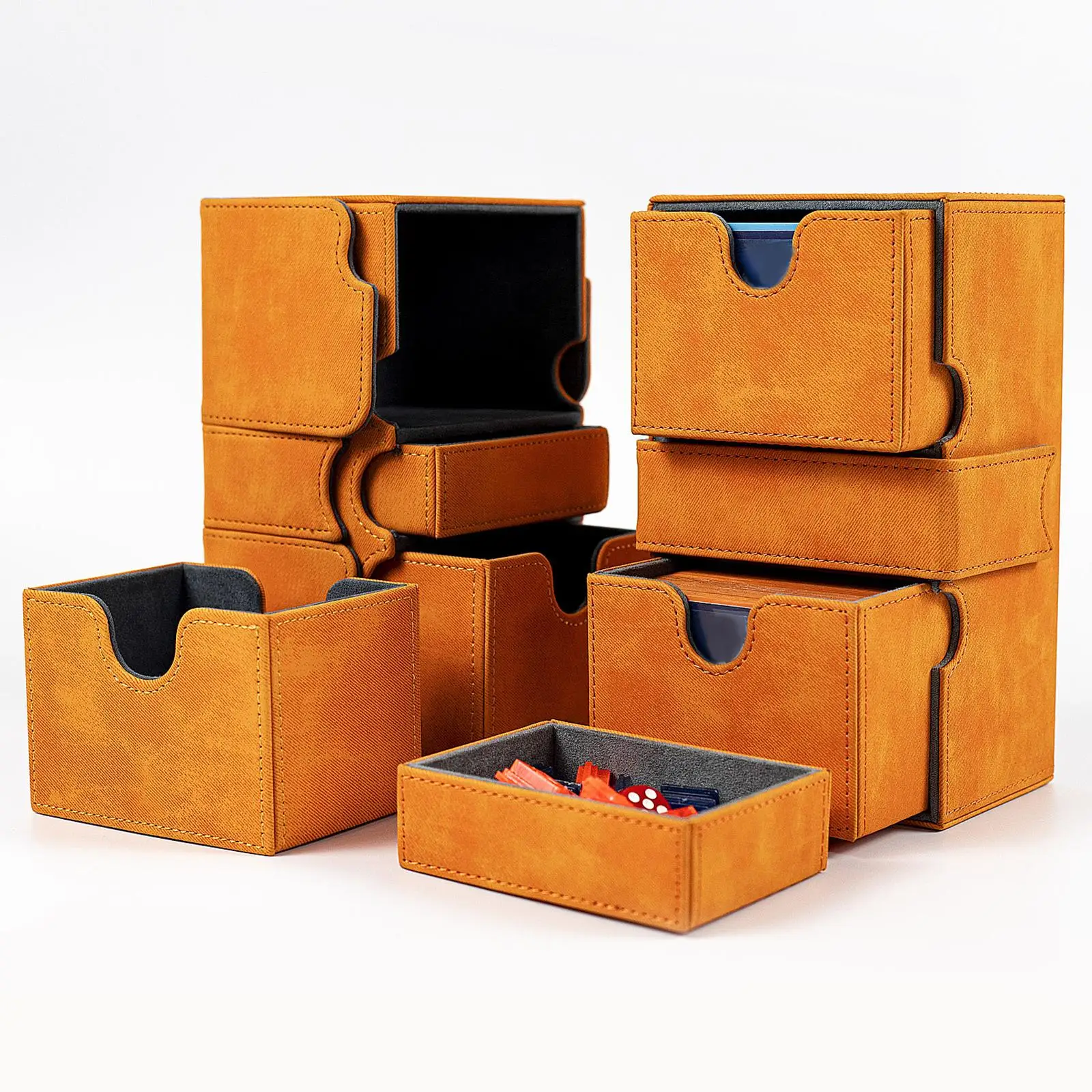 Pu Leather Game Card Protector | Pu Leather Deck Storage Box | Storage ...