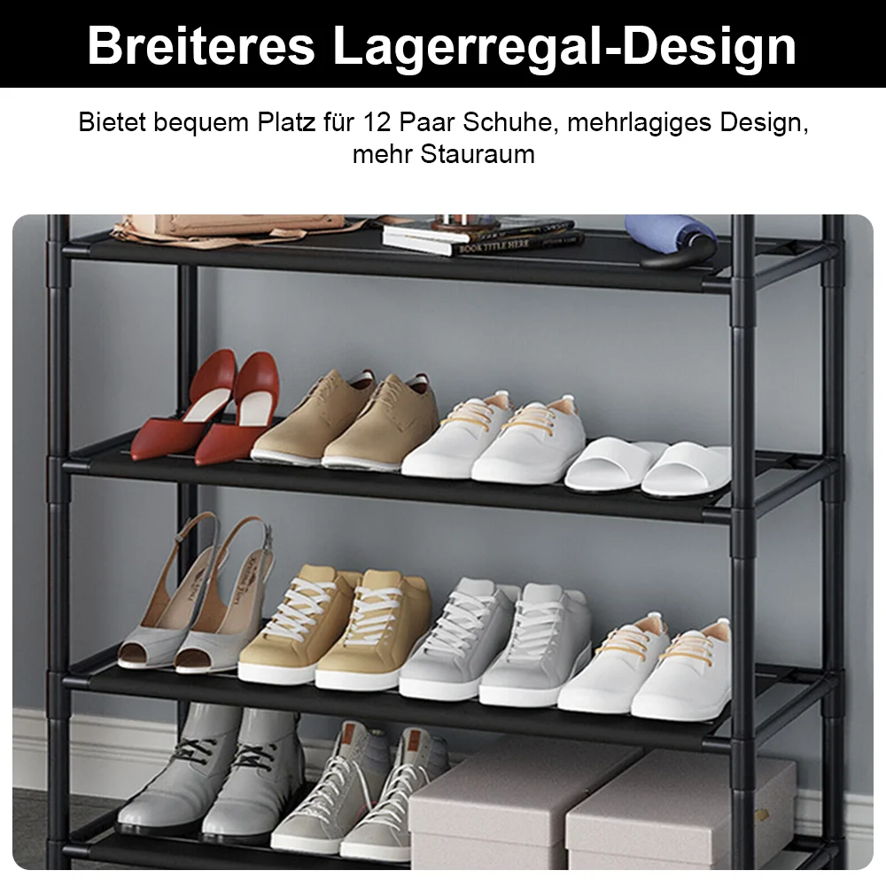 5/4-stöckiges Freistehendes Aufbewahrungsregal Kleider- und Hut-Aufbewahrungsregal Schuhregal Freistehender Aufbewahrungsschrank für Wohnzimmer – Detail 23