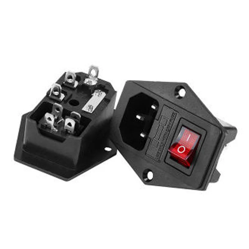 IEC320 C14 PDU UPS Fused AC Power Socket Wiring Connector Electrical Battery Charger Receptacle Docking Panel Outlet Plug 10A electrical socket power socket