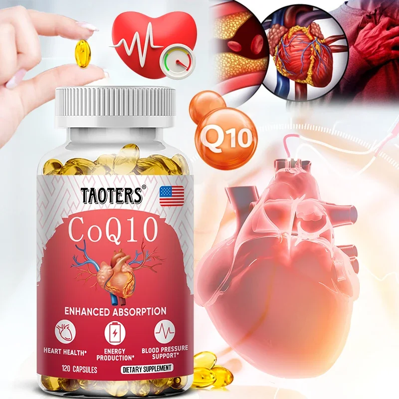 TAOTERS Coenzyme Q10 Capsules, Energy, Antioxidant,Cognitive and Heart Support， Brain and Cell Health