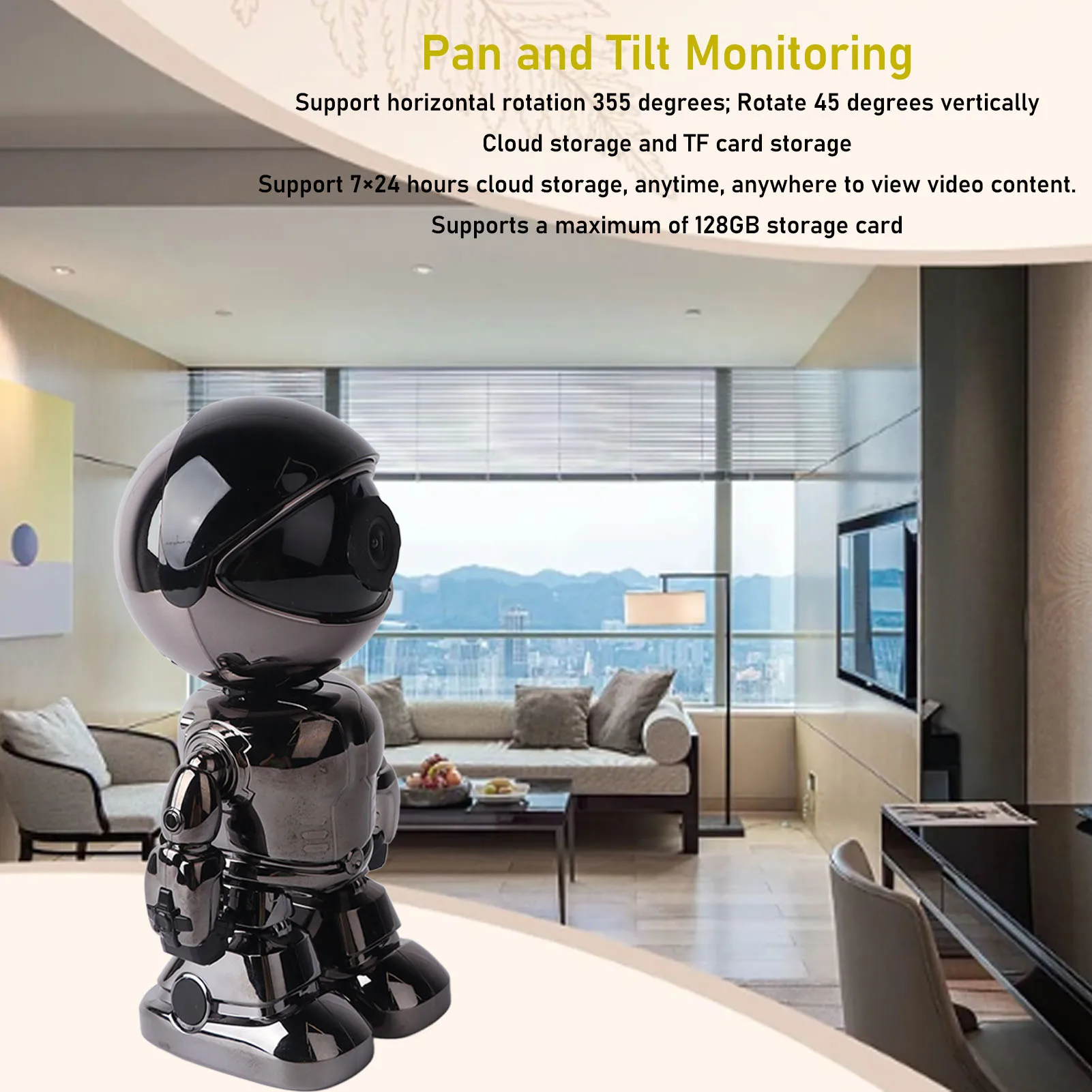 Home Security Camera Surveillance Camera Robot Security 1080P HD Intelligent Alarm Human Auto Tracking App Remote Control