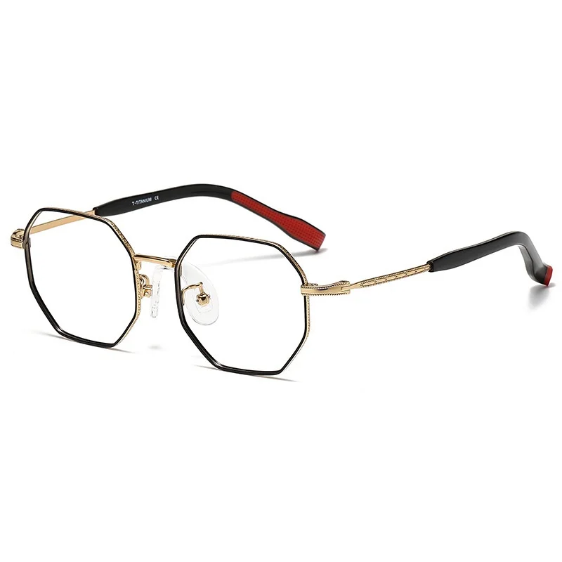 Children Eyeglasses Frame Fashion Polygon Men Women Pure Titanium Eyewear Students Myopia Astigmatism Boy Girl Kid Small Face