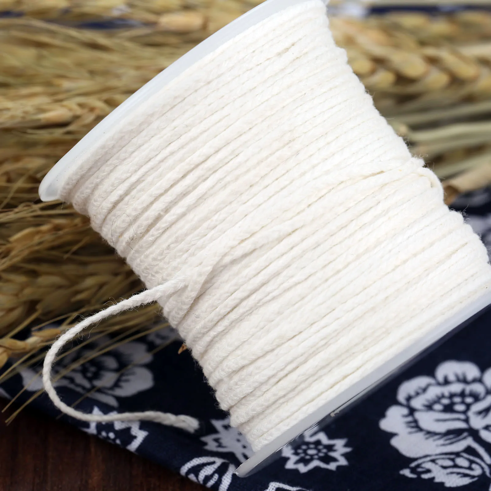 Candle Wick 1pc 61m/200ft*2mm Spool Unwaxed Cotton Square Braid Design Candles Making Handmade DIY Craft Roll Supply