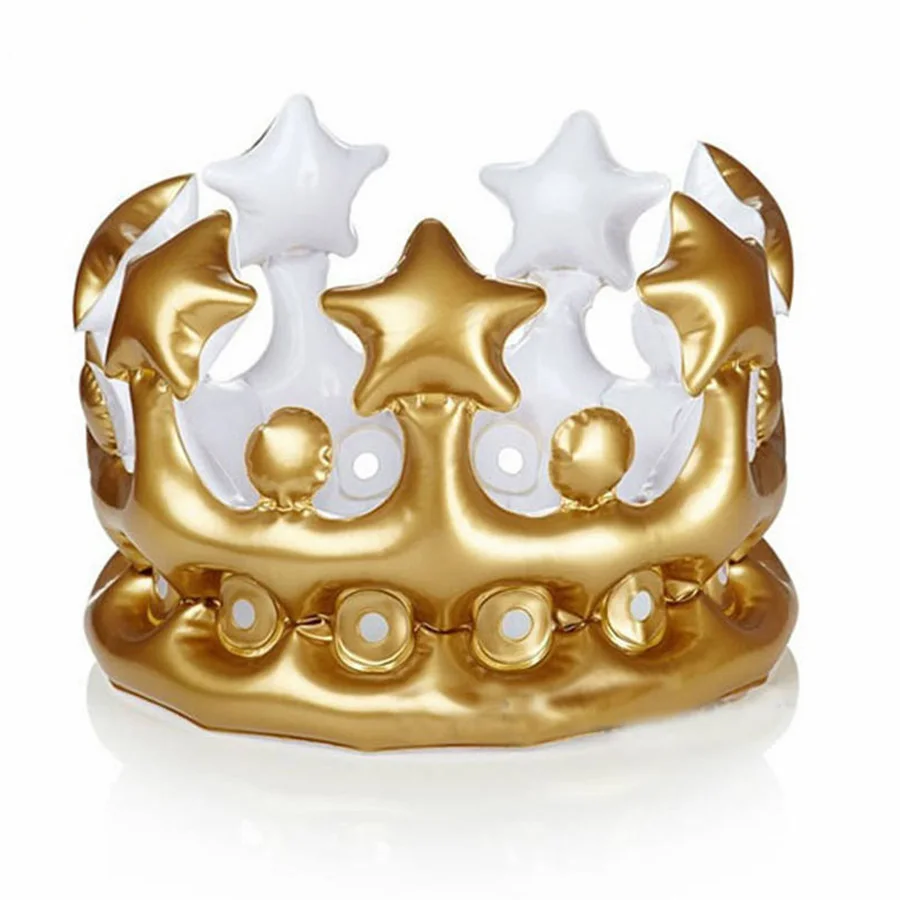 1 Pc Inflatable Crown Headpiece 23cm Crown Suitable for Makeup Parties And Special Occasions Parties Inflatable Decoration