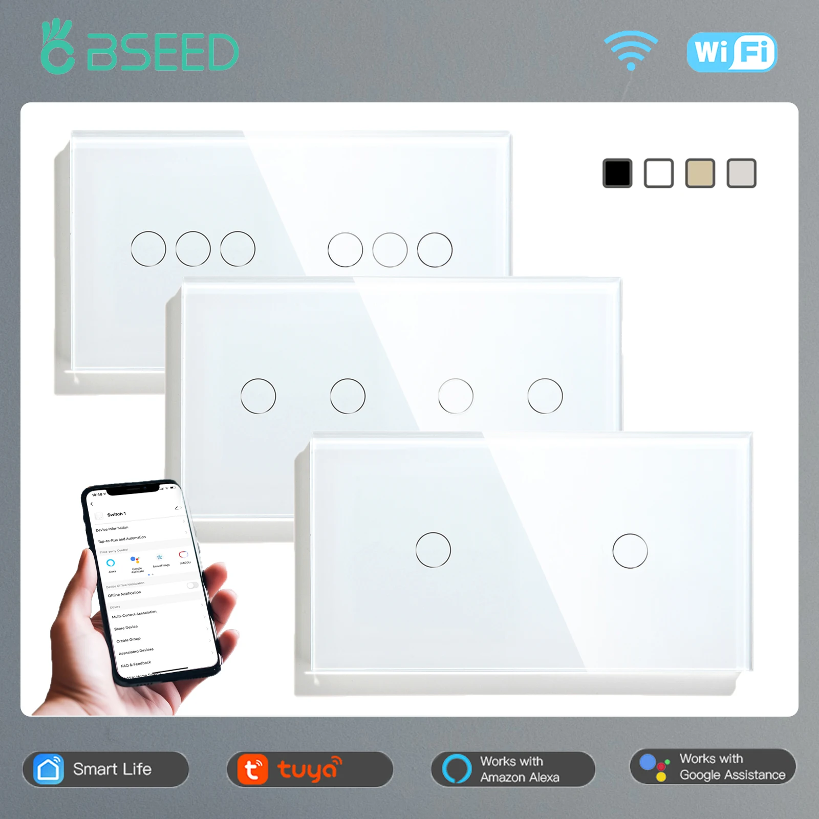 Bseed Smart Wifi Touch Switch 1 Gang 1/2/3 Way – Bseedswitch