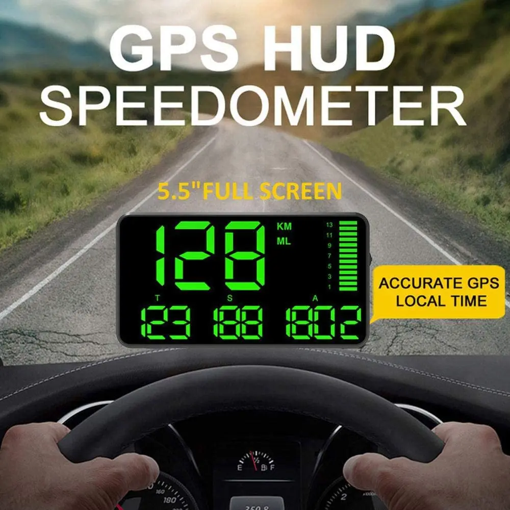 

Digital Car GPS HUD Speedometer Green Screen Speed Display C80 Altitude Display Head Up Display Odometer