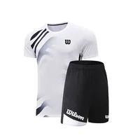 Oversized Men's Jersey Set Drawstring Sports Shorts Short Sleeve Tracksuit Outdoor Tennis Basketball Quick Dry Sportswear Suit 1