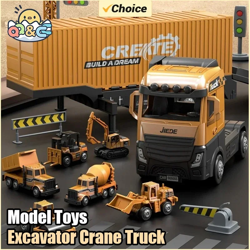 Alloy Excavator Crane Truck Toy Model for Kids