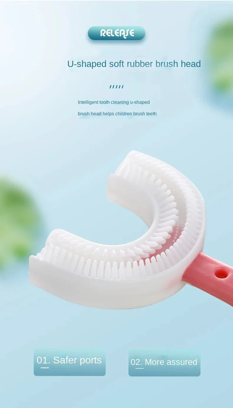 2 Stück U-förmige Kinder Zahnbürste Baby Zähne Reinigung Putz instrument Kinder Mund reinigung Zahnbürste Werkzeuge – Detail 3