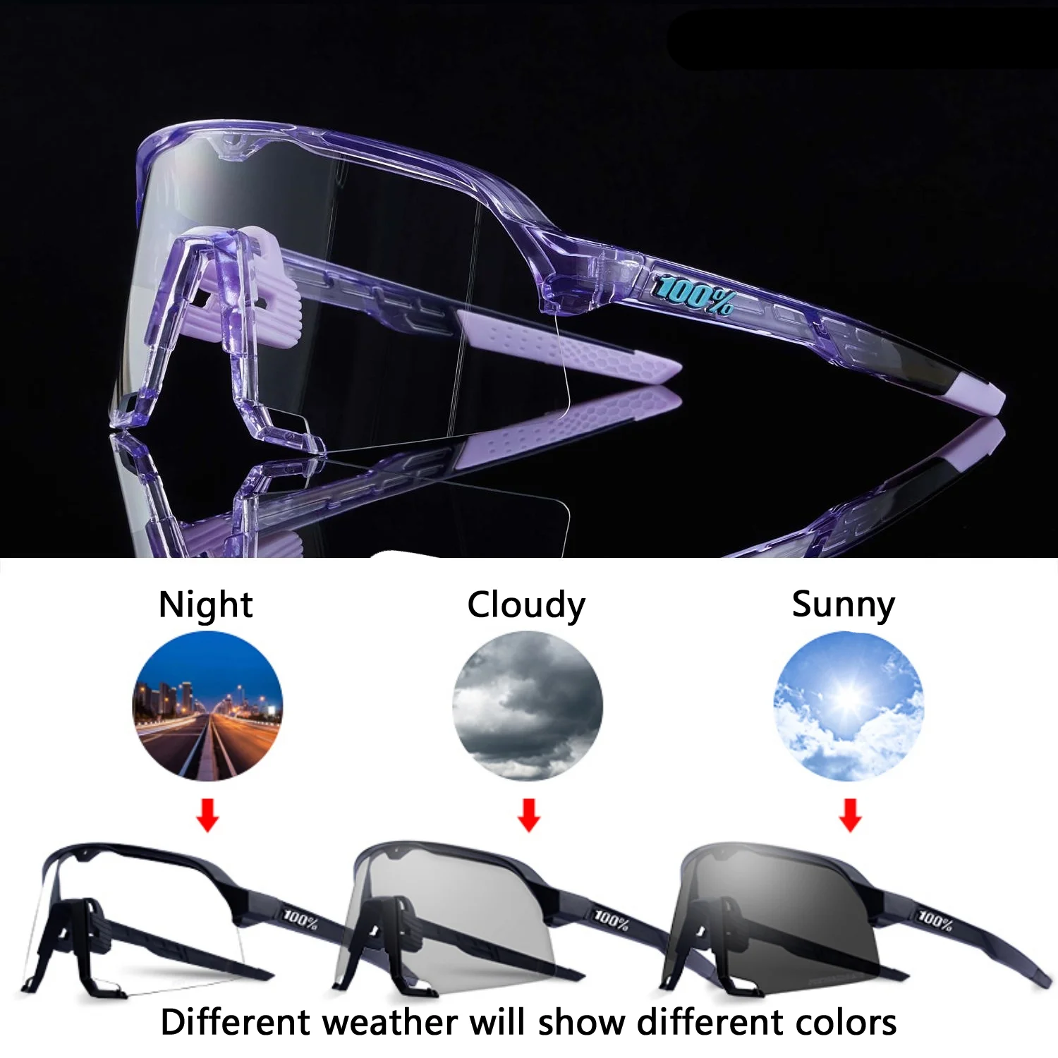 

Cycling Glasses Day and Night Color-changing Glasses Outdoor Feet UV Protection Glasses Sports Marathon Running Process 100