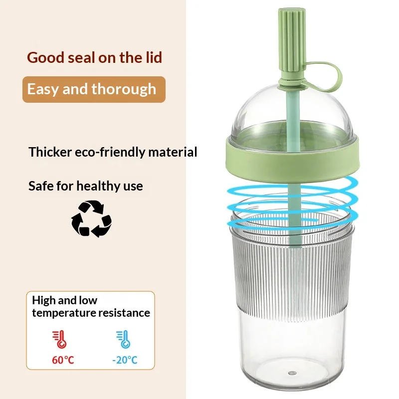 Portable Large-Capacity Straw Cup - Ideal for Coffee, Milk Tea, Juice, and More