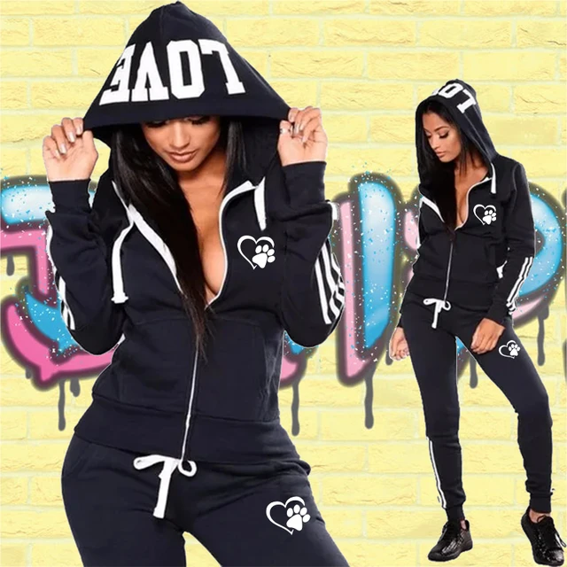 Fashion Women Track Suits Sports Wear Jogging Suits Ladies Hooded