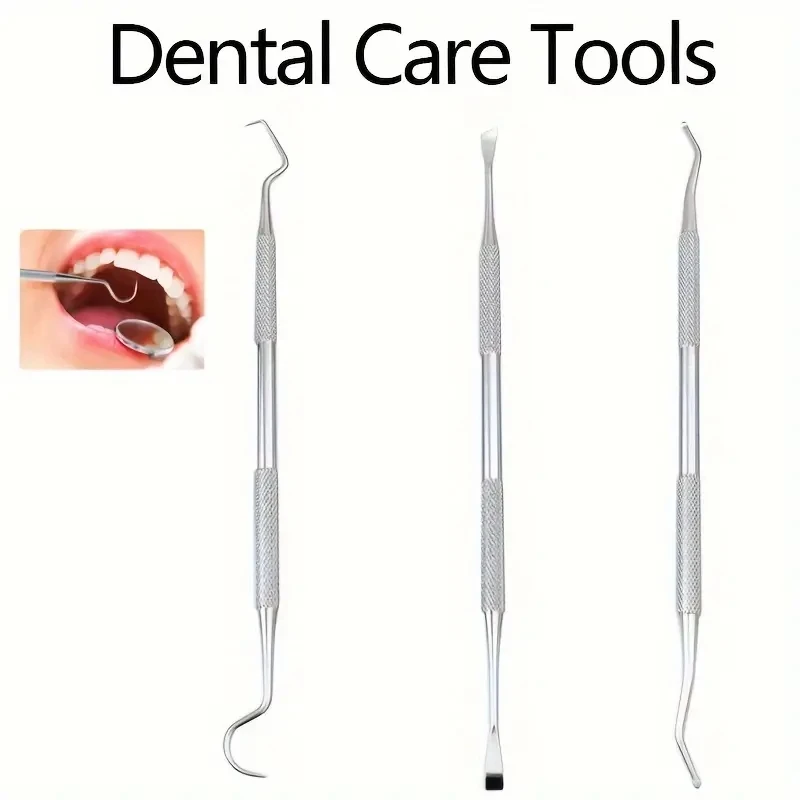 Stainless Steel Dental Tools Double Probe Oral Mirror Set