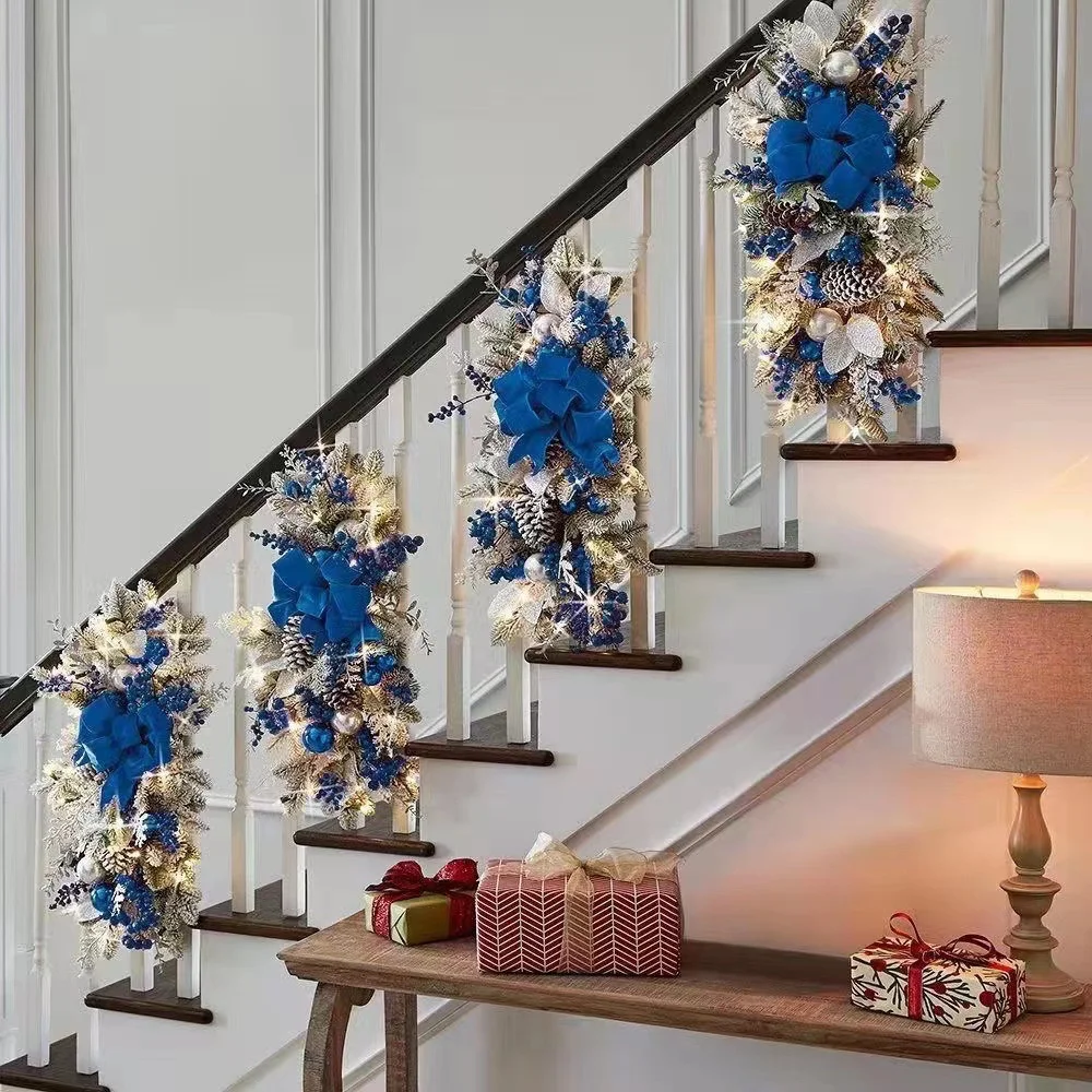 

Рождественский венок, лестница, искусственное украшение для дома, дверной венок, подвесная лестница, Рождественское украшение 2023