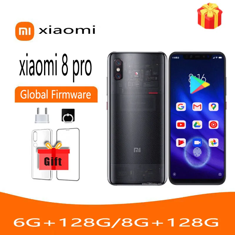 

Global rom redmi Xiaomi 8 Pro Smartphone Snapdragon 845 20MP+12MP Camera 3000 mAh Battery Android Cellphone Fingerprint Original