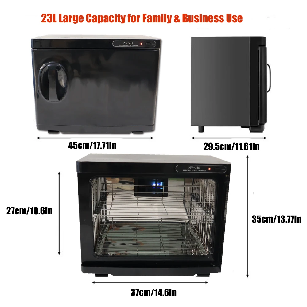 23L Hot Towel Warmer Professional Large Capacity 2 In 1 Double Layer Towel Warm Cabinet Tool Disinfector Spa Heater