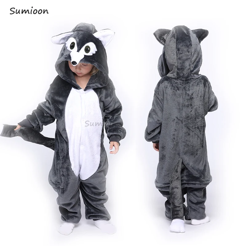 Kigurumi Children Unicorn Pajamas Boy Girl Cartoon Animal Cosplay Pyjama Onesie Kids Anime Panda Unicornio Sleepwear Hoodie