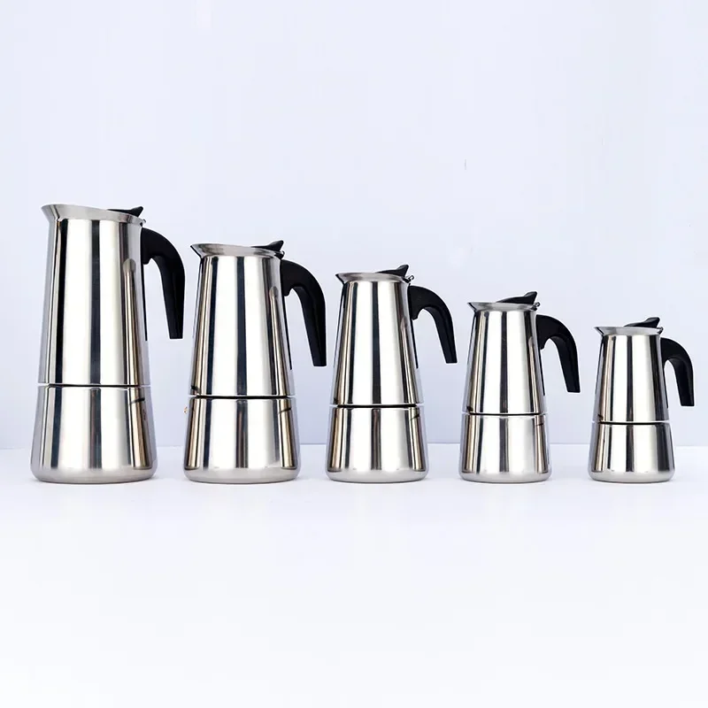 100-600ml Espresso Coffee Maker Stainless Steel Italian Coffee Machine for 2-12 Cups Mocha Latte Stovetop Filter Kettle Moka Pot espresso coffee maker coffee maker coffee pot espresso maker