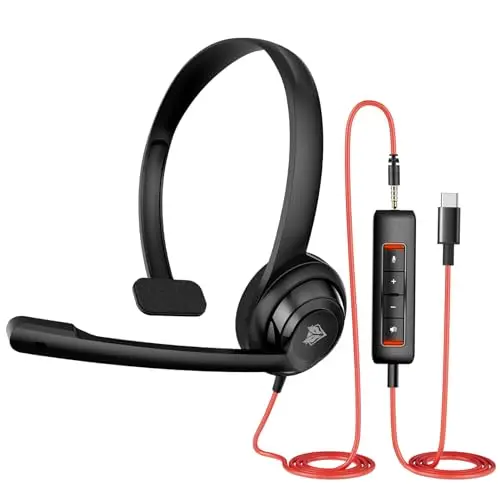 NUBWO USB Noise-Cancelling Comfort On-Ear Wired Office Headset with Mic