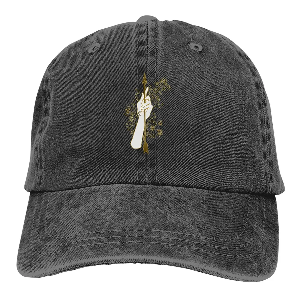 

Washed Men's Baseball Cap Gold Arrow Of Artemis Trucker Snapback Cowboy Caps Dad Hat Archery Golf Hats