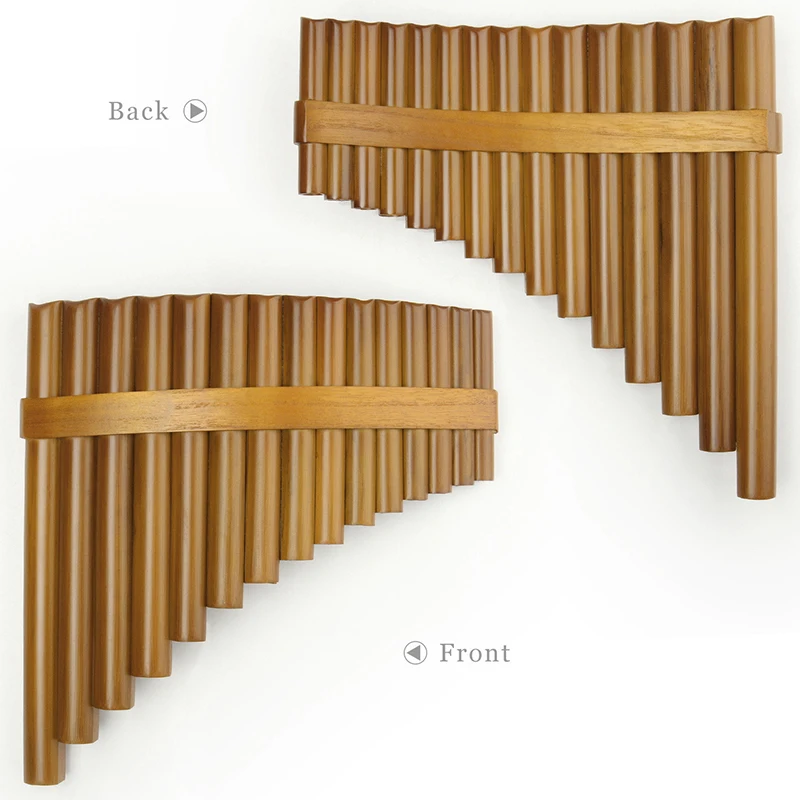 Flauto Di Pan In Bambù Naturale - 15 Canne, Tono Di Sol (G), Fatto A Mano Con Borsa