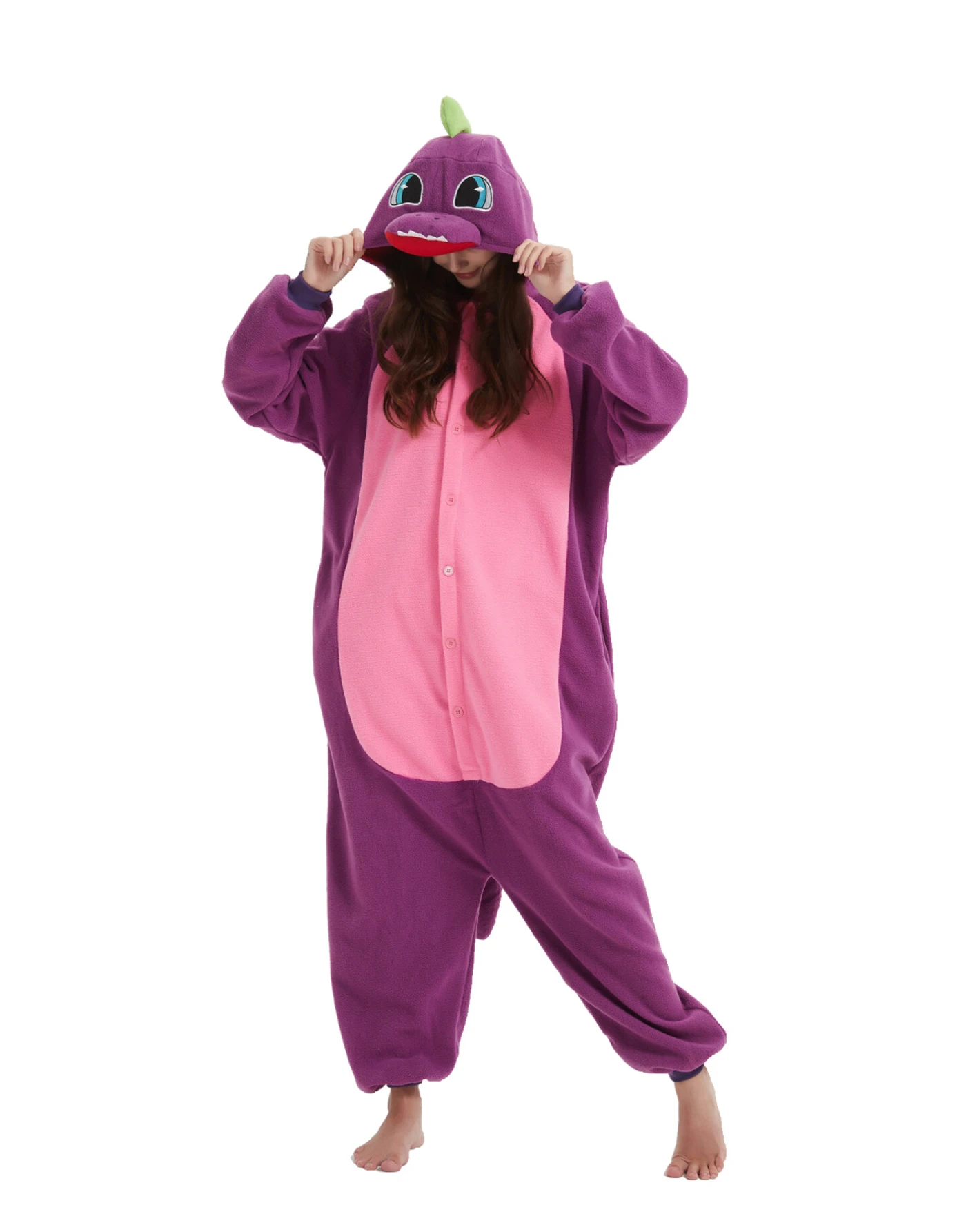 Purple Dinosaur Women Onesie Christmas Animal Sleepwear Man Cartoon Cosplay Funny Halloween Jumpsuit Dragon Raccoon Kigurumi