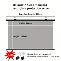 No-hole wall-mounted projection screen metal projection screen home projection screen 84 inches 100 inches 120 inches - Image 4