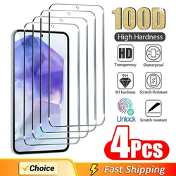 Premium Tempered Glass Screen Protector Set - Pack of 4 - 4Pcs Tempered Glass (For Samsung M12)