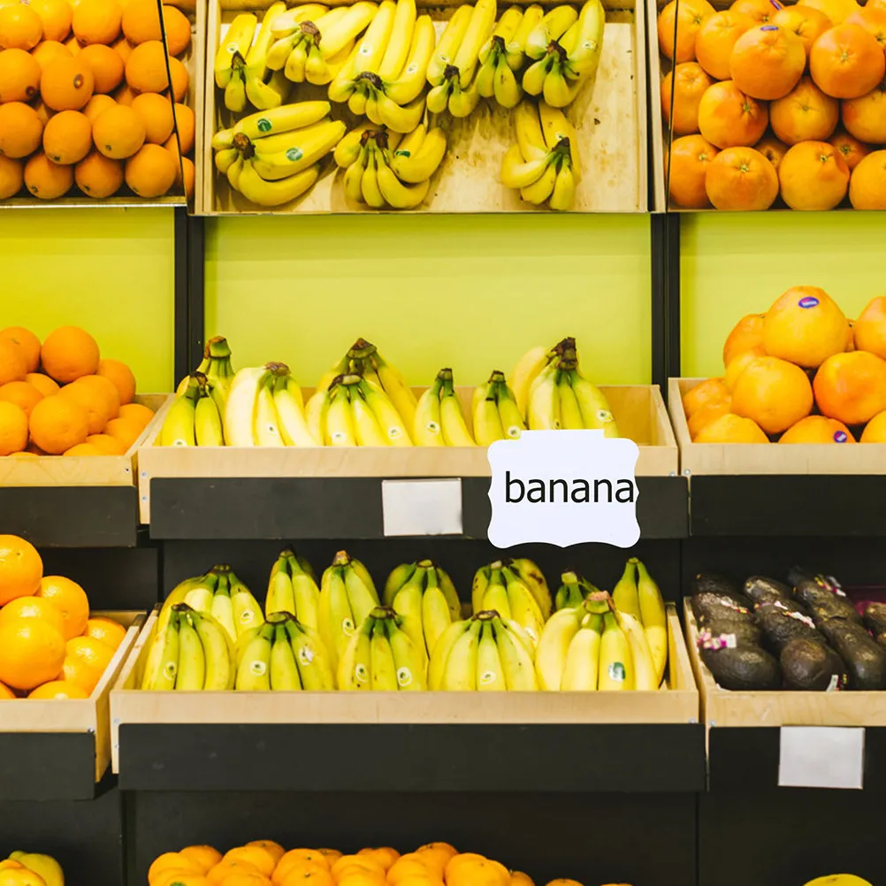 10Pcs 지울 수 있는 가격 라벨 플레이트 슈퍼마켓 소매점 디스플레이용 클립온 바구니 라벨 물세척 가능 PVC 소재 재사용 가능