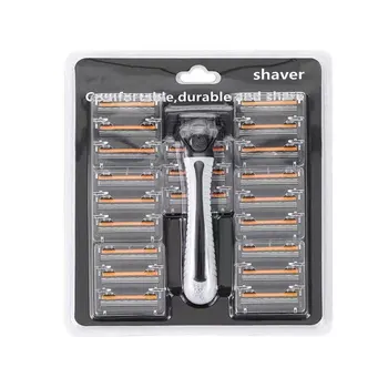 Barbeador masculino com novo design, lâmina reutilizável de três camadas, lâmina importada, multiferramenta com recurso de mudança de cabeça 1
