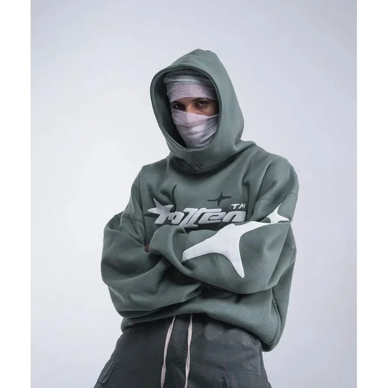Star Letter Foam Hoodie for Men and Women American Style Street Decoration Casual Loose Clothes Y2K Couple Clothes Brand SS
