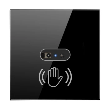 100-240V Smart Light Switch Infrared Wave Induction EU Plug Intelligent Glass Panel 8cm Sensing Distance for Living Room Bedroom