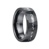 Nuncad 8mm Brushed Matte Black Hammered Meteorite Tungsten Carbide Ring for Man Jewelry 2
