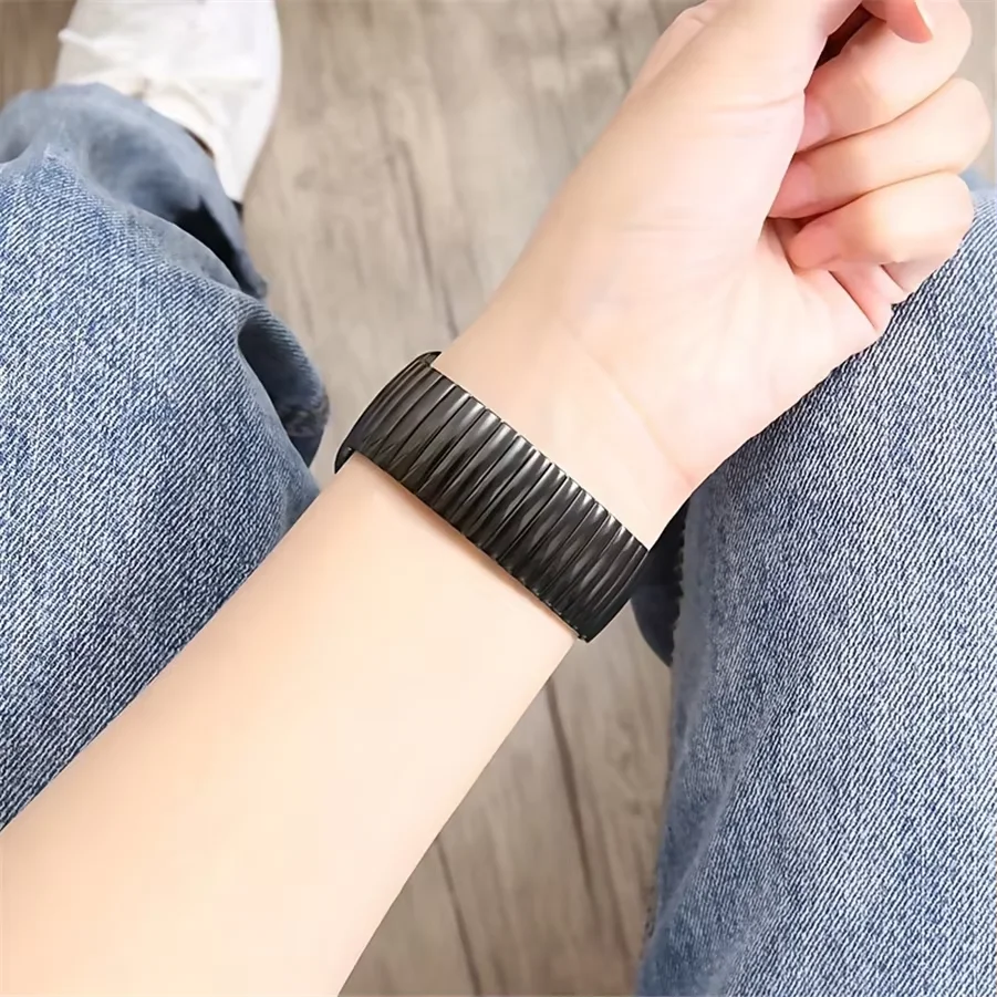 Sleek Stainless Steel Elastic Strap - Universal Smart Watch Band