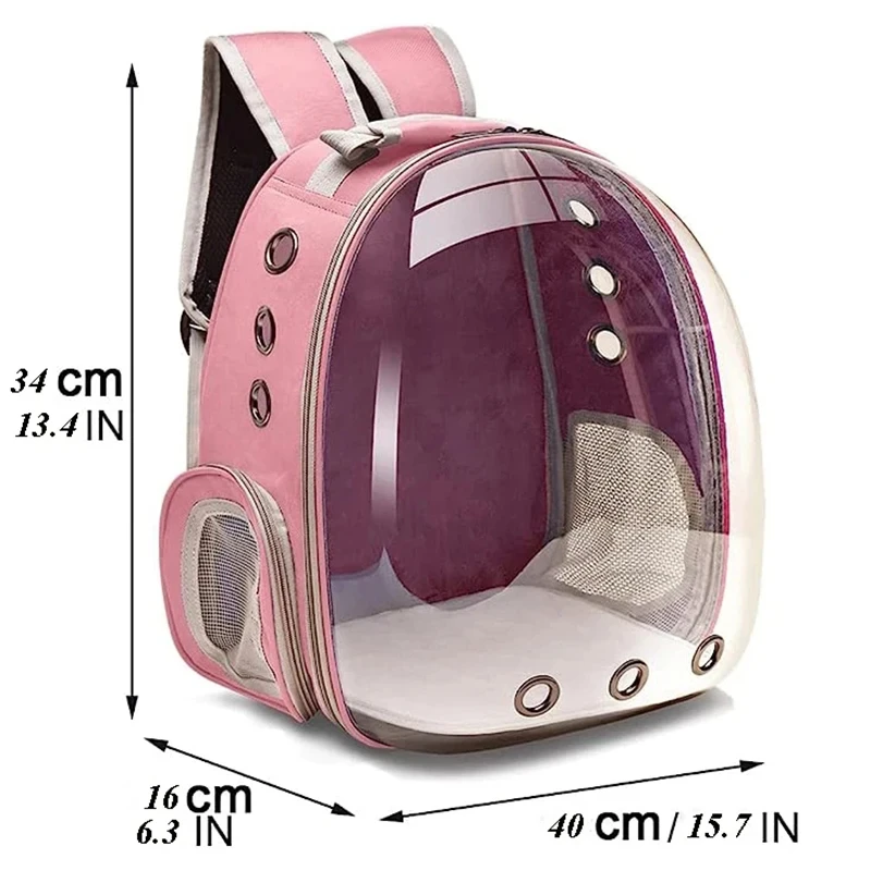 Pet Carrier Backpack Transparent Capsule Bubble Design Breathable for Small Animals