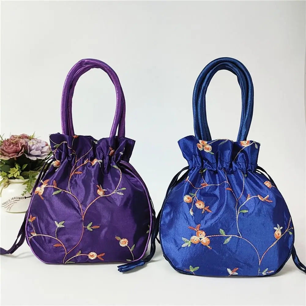 

Napkin Bag Ethnic Style Cosmetic Bag Women Flower Handbags Hanfu Drawstrings Bags Small Storage Bags Jewerly Packing Bag