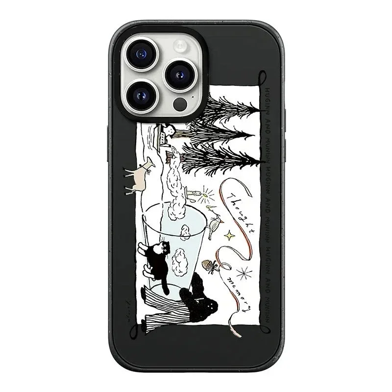 

Black Cat Black Frosted iPhone 13 15 14 Pro Max Protective Case, Fits iPhone 15 Pro Max