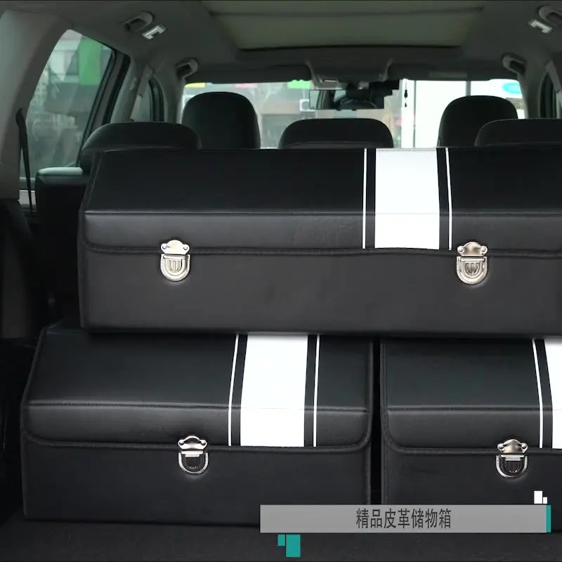 

Car Backup Tidy Storage Box Leather Folding Glove Compartment Interior Supplies Decoration Car Storage Box Automotive Tail Box