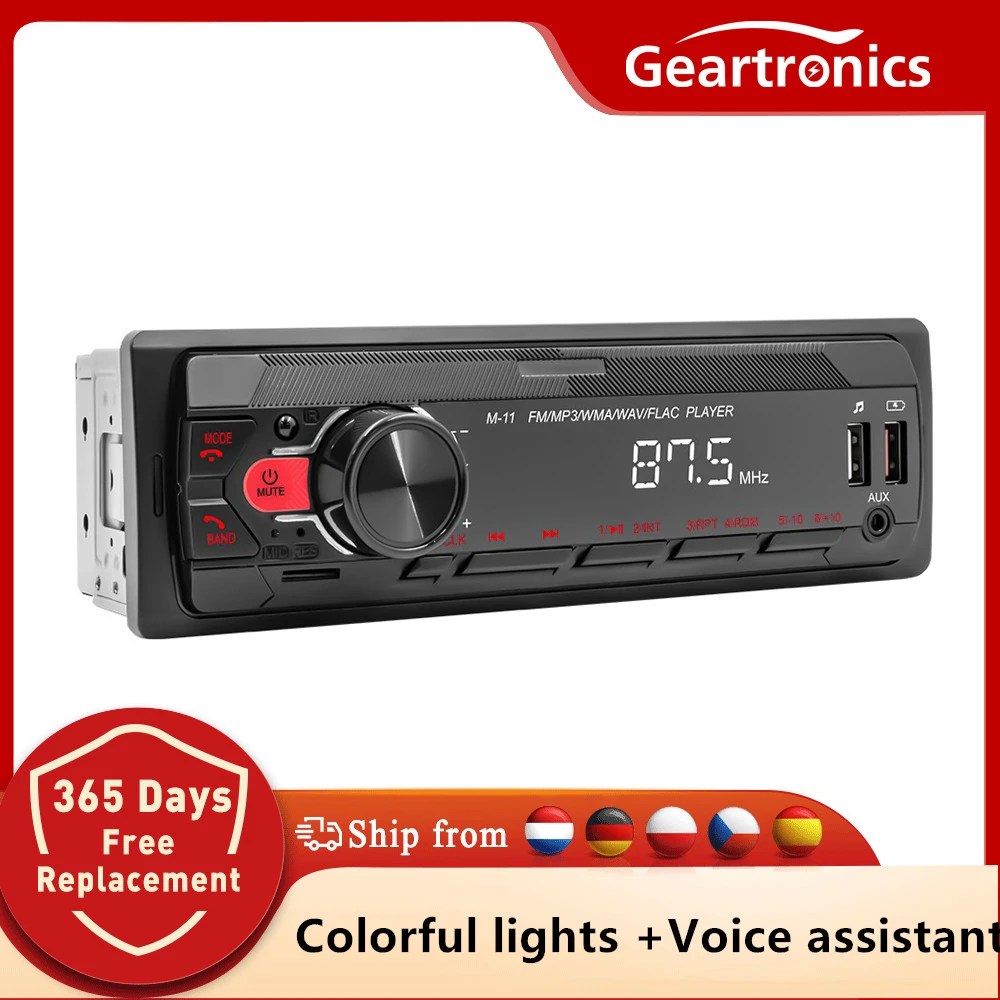 1 DIN Car Stereo Single DIN Car Radio Bluetooth AUX In Dash Head Unit