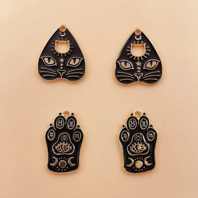 

10pcs Creative Zinc Alloy Oil Dropping Charm and Cute Cat Claw DIY Jewelry Wholesale